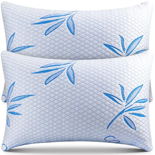 Shredded Memory Foam Cooling Pillows, King Size Set of 2