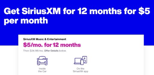 SiriusXM Subscription for Existing Subscribers