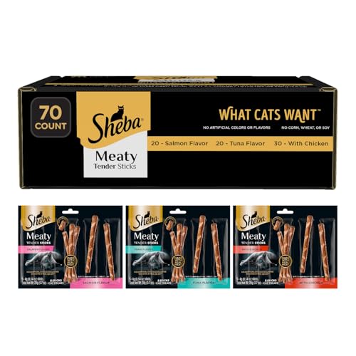 Sheba Treats Meaty Sticks 70-Pack 0.14-Oz (Variety Pack)