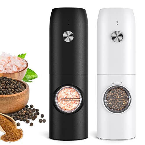 FRTONYI Electric USB-C Rechargeable Salt & Pepper Grinder Set