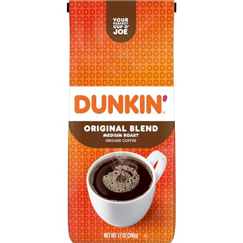 12-Oz Dunkin' Donuts Medium Roast Ground Coffee (Original or Hazelnut)