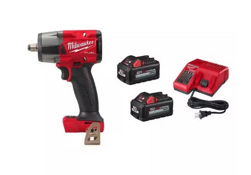 Milwaukee M18 FUEL Gen-2 18V Brushless Mid Torque 1/2" Impact Wrench w/ 2x 6Ah Batteries & Charger