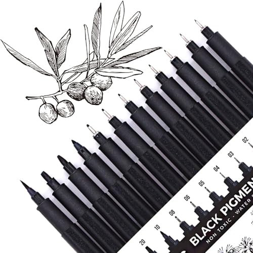 Micro Black Fine-liner Drawing Ink Markers & Pens