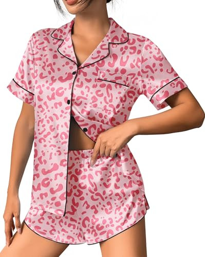Ekouaer Women's Silk Satin Pajama Set