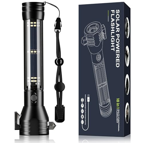 Otdair Solar/Rechargeable LED Flashlight