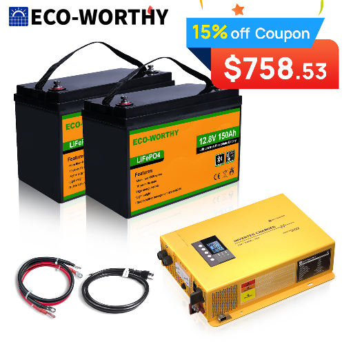 ECO-WORTHY Emergency Power System with LiFePO4 Battery and Inverter/Charger