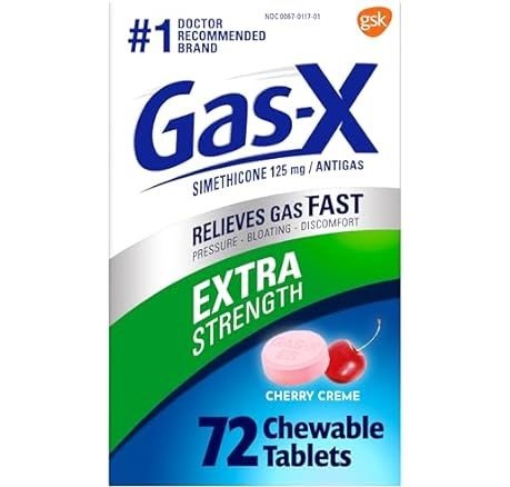 Gas-X Extra Strength Chewable Gas Relief Tablets, 72 Count
