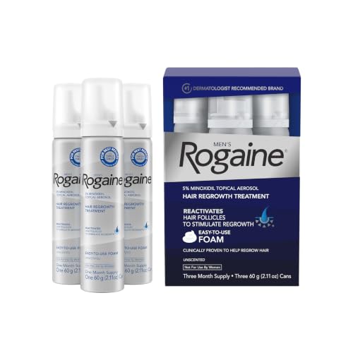 Rogaine Men's 5% Minoxidil Topical Foam for Hair Regrowth 3-Pack Deal