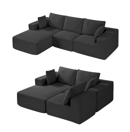 Modular Sectional Sofa L Shape High Sponge Cloud Couch Cushion