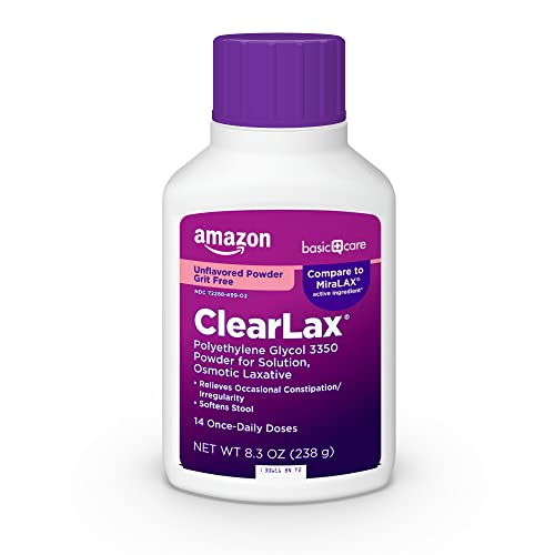 Amazon Basic Care ClearLax Polyethylene Glycol 3350 Powder 8.3 ounce (Pack of 1) Deal