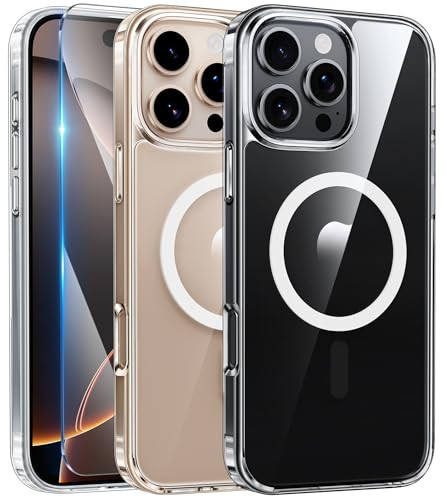 iPhone 16 Pro-Max Case w/Magnetic Shockproof Bumper