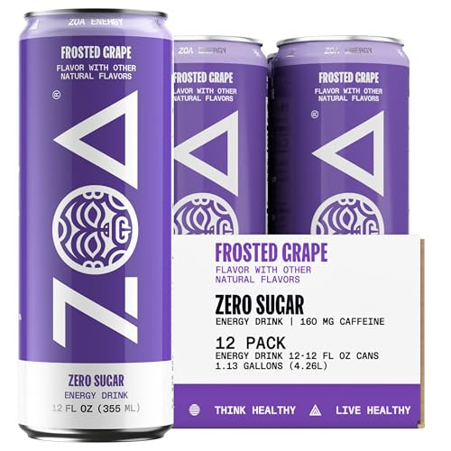 ZOA Zero Sugar Energy Drinks - Frosted Grape 12-Pack