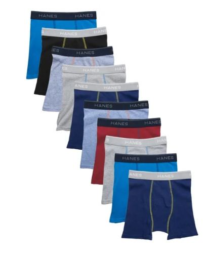 Hanes Boys Comfort Flex Tagless Boxer Briefs 10-Pack