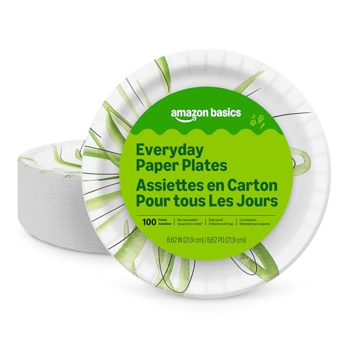 Amazon Basics Everyday Paper Plates 100-Count 8.62" Deal