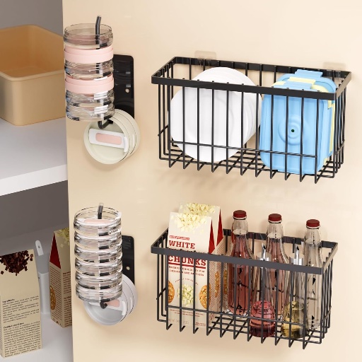 Adhesive Cabinet Door Organizer 4-Pack