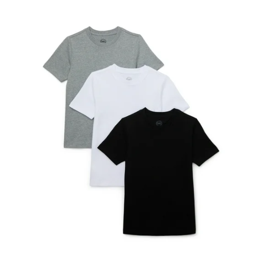 Wonder Nation Boys Short Sleeve Heavyweight Boxy T-Shirt 3-Pack