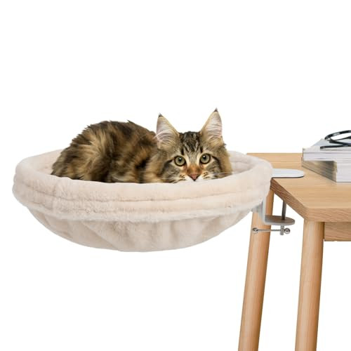Cat Desk Bed with Adjustable Steel Frame