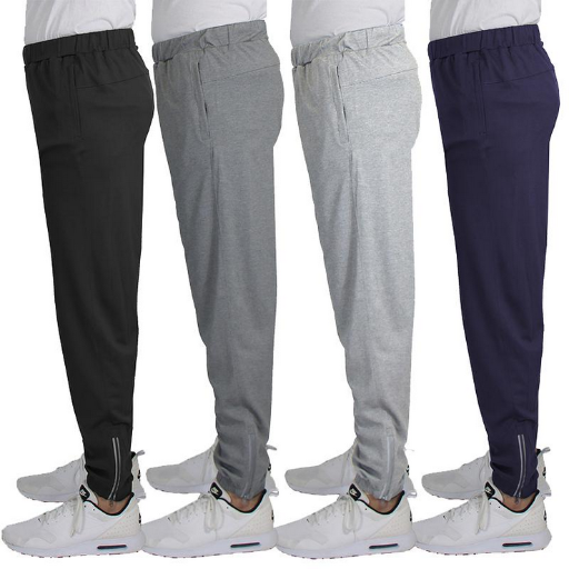 4 Pack of Men's Ultra Light Weight Moisture-Wicking Joggers
