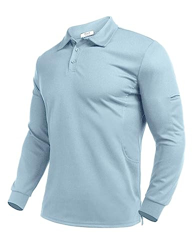 Deyeek Men's Long Sleeve Golf Polo Shirts