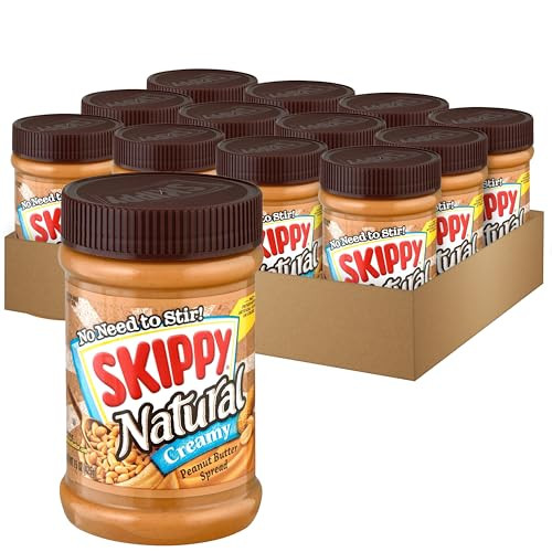 SKIPPY Natural Creamy Peanut Butter Spread, 15 Oz. (12-Pack)