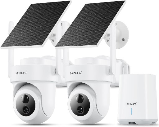 2 Pack of Mubilife 4K Wireless Solar Security Cameras
