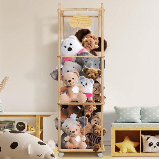 Stuffed Animal Wooden Zoo Cage Organizer