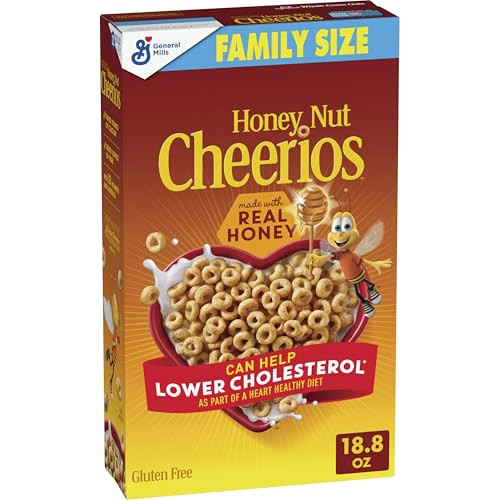 Honey Nut Cheerios Heart Healthy Breakfast Cereal, Family Size, 18.8 oz
