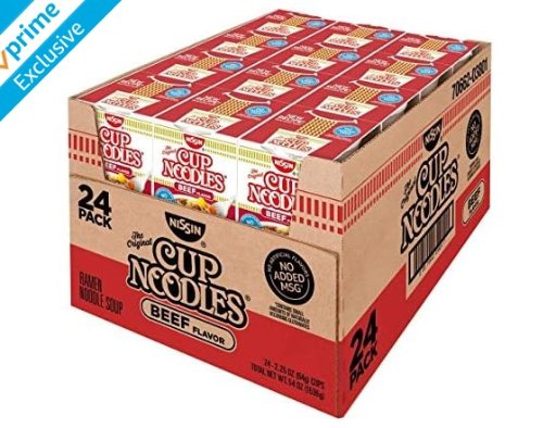 24-Pack Nissin Cup Noodles (Beef Flavor Soup)