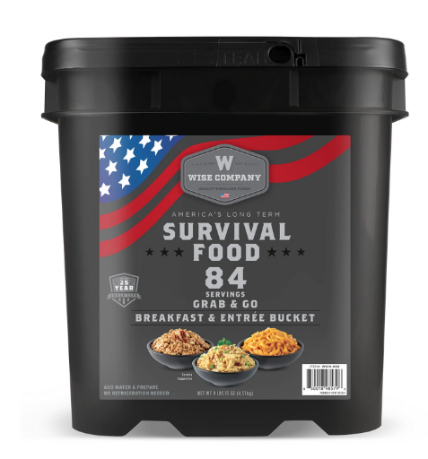 ReadyWise Emergency Breakfast & Entrée Food Bucket, 84 Servings