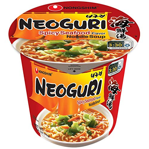 6 Pack of Nongshim Neoguri Spicy Seafood Ramen Noodles