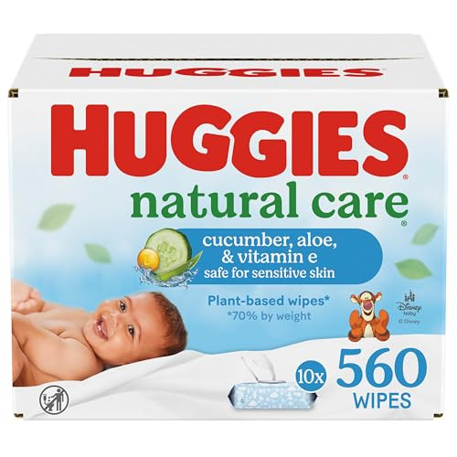 Huggies Natural Care Cucumber, 10 Flip-Top Packs (560 Wipes Total)