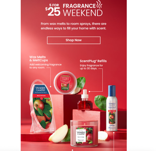 Yankee Candle Fragrance Weekend Sale
