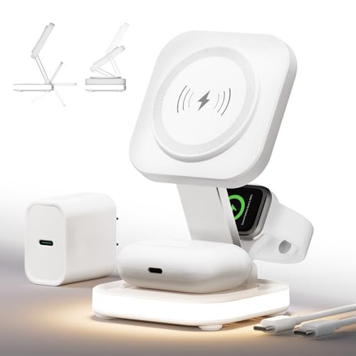 5-in-1 Magnetic Wireless Charging Stand for Apple Mag-Safe Charger