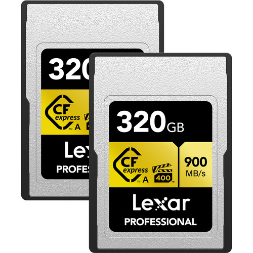 Lexar 320GB Professional CFexpress Type A Card GOLD Series (2-Pack)