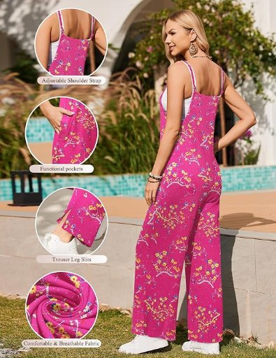 Ekouaer Sleeveless Jumpsuits Rompers Overalls