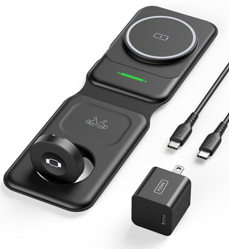INIU 3-in-1 Foldable Wireless Charging Station with Adapter