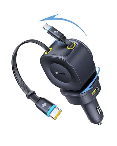 Baseus 163W 4-in-1 Car Charger with 31.5" Retractable USB-C Cables and Magsafe Car Mount
