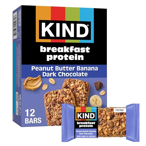 KIND Protein Breakfast Bars 6-Pack (PB Banana Dark Chocolate or Almond Butter)