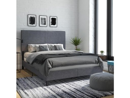 DHP Janford Upholstered Bed w/ Adjustable Headboard