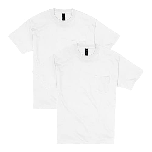 Hanes Men's Beefy-t 100% Cotton Heavyweight Pocket T-Shirt 2-Pack Deal