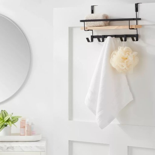 Brightroom Overdoor Bathroom Towel Storage Rack Shelf
