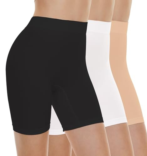 BATHRINS Womens Slip Shorts W/Tummy Control, 3 Pack