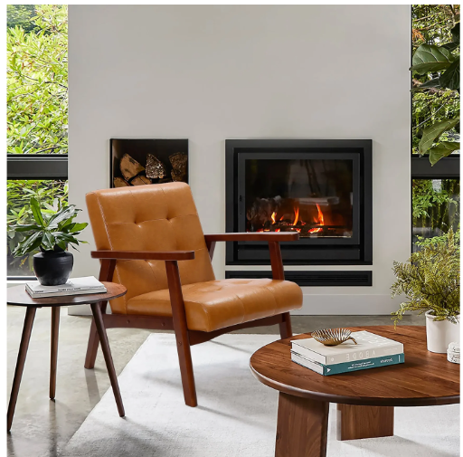 Faux Leather Upholstered Accent Armchair