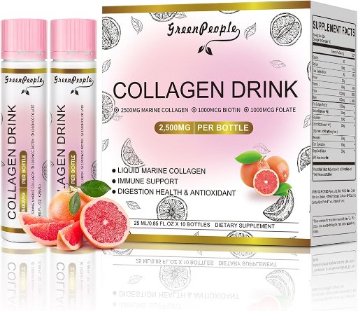 GREENPEOPLE Liquid Grapefruit Collagen for Women & Men, 10 Count