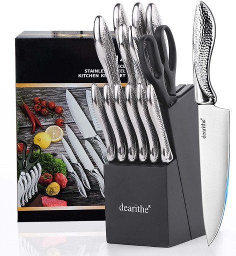 Dearithe 14 Piece Knife Block Set