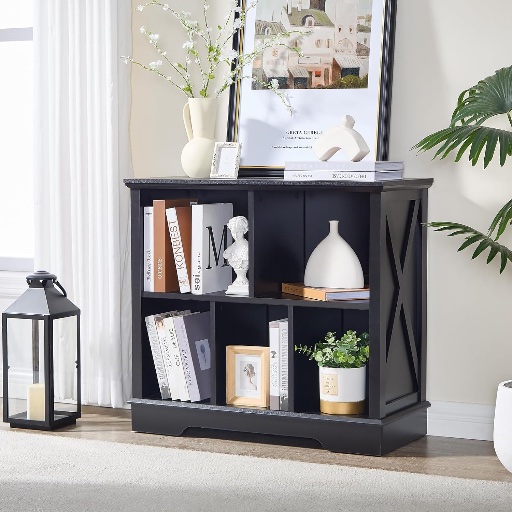 Farmhouse X-shaped Bookcase
