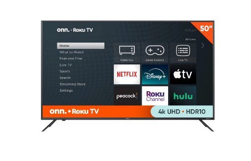 onn 50” Class 4K UHD LED Roku Smart Television