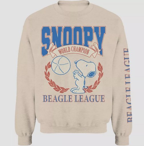 Men's Peanuts Snoopy Crewneck Pullover Sweatshirt