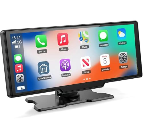 Portable Carplay Screen with Dash Cam and Backup Camera