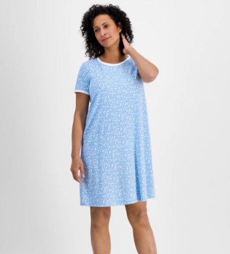 Charter Club Women's Printed Short-Sleeve Sleepshirt